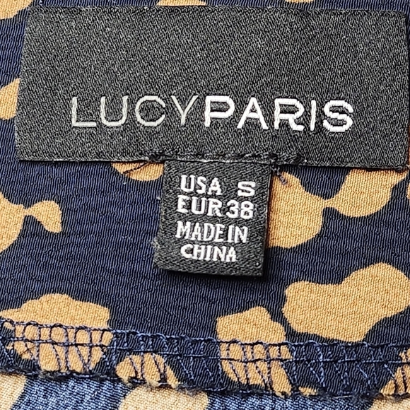 Lucy Paris Cheetah Print Ruched Asymmetrical Skirt Size Small - Picture 6 of 9